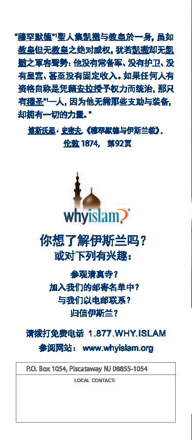 About Prophet Muhammad (PBUH) ( CHINESE ) ( 有关穆罕默德圣人的评论 )