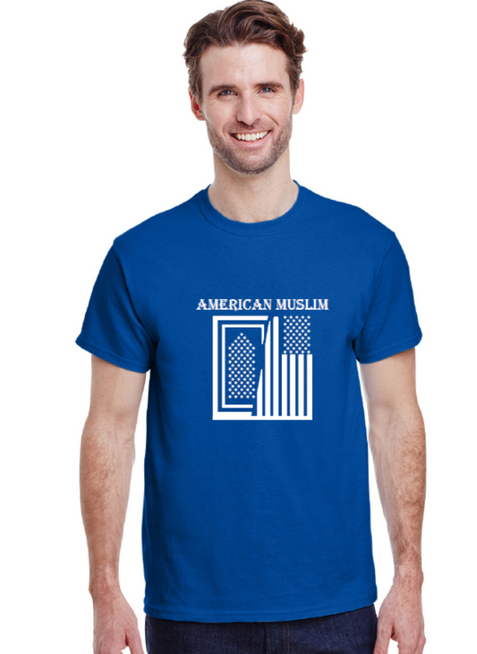 Muslim American T-Shirt – Short Sleeve – Blue