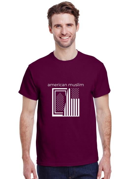 Muslim American T-Shirt - Long Sleeve - Maroon