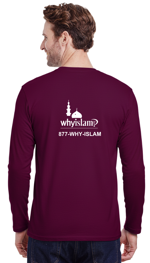 Muslim American T-Shirt - Long Sleeve - Maroon
